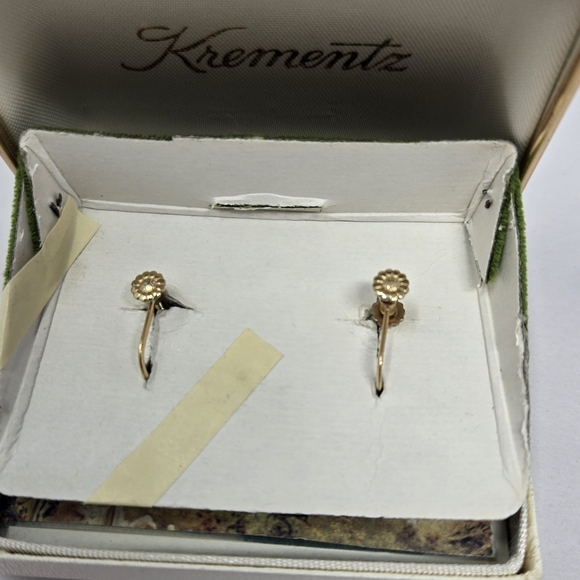 Krementz Womens Vtg Jade Stone Pendant & Screw Earrings Set Gold Tone Timeless - Picture 3 of 10